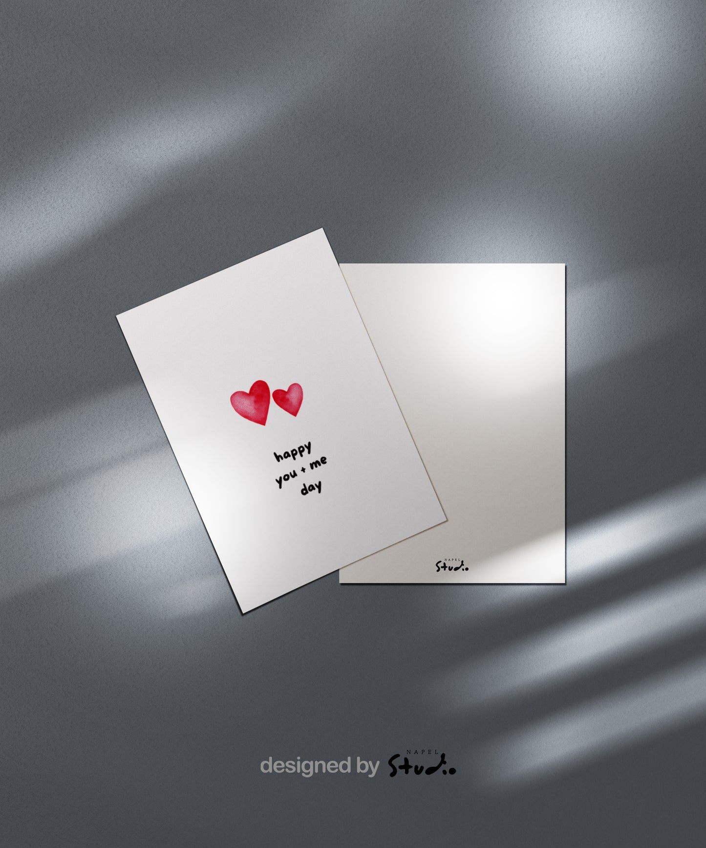 Minimalistische Herz Karte – Happy You + Me Day | Geschenk für Partner zum Valentinstag oder Jahrestag