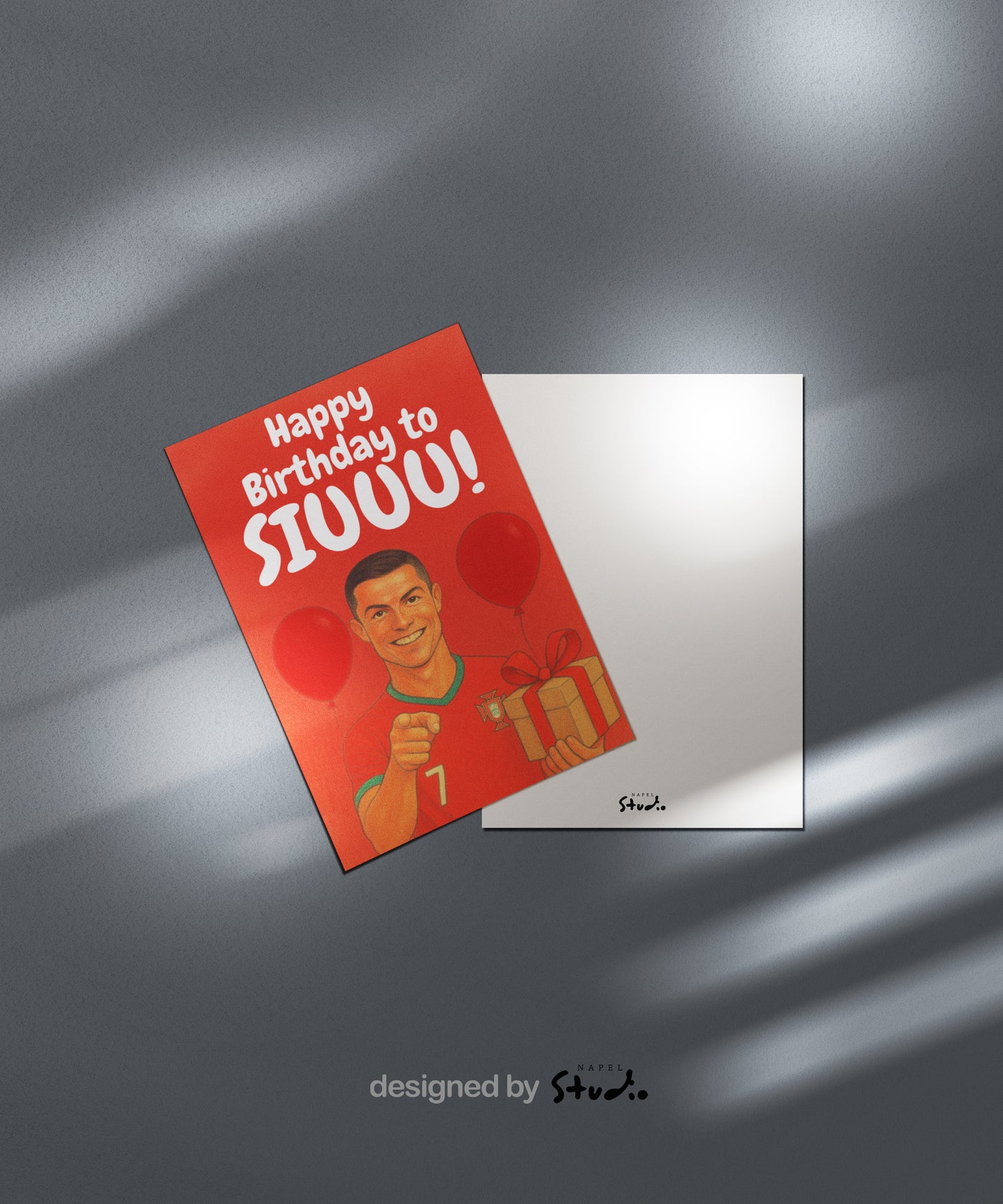 Fußball Geburtstagskarte SIUUU Cristiano Ronaldo inspiriert | Happy Birthday Karte
